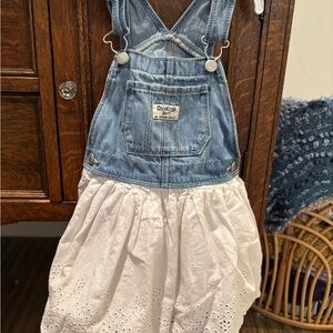 OshKosh B'gosh Blue and White Kids Denim Skirtall